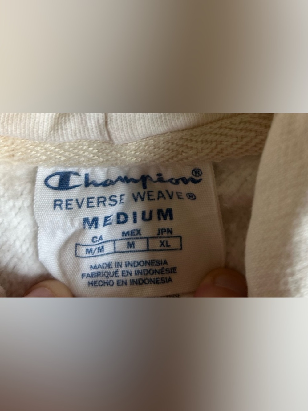 Champion Reverse Weave Hoodie Womens M White Embroidered Logo - Picture 8 of 10